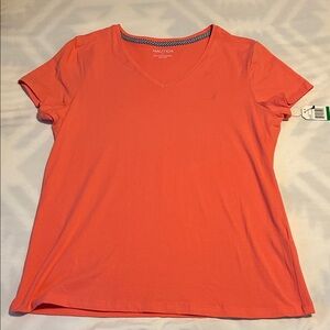 Nautica Women's Coral Short Sleeve Tee Size Large